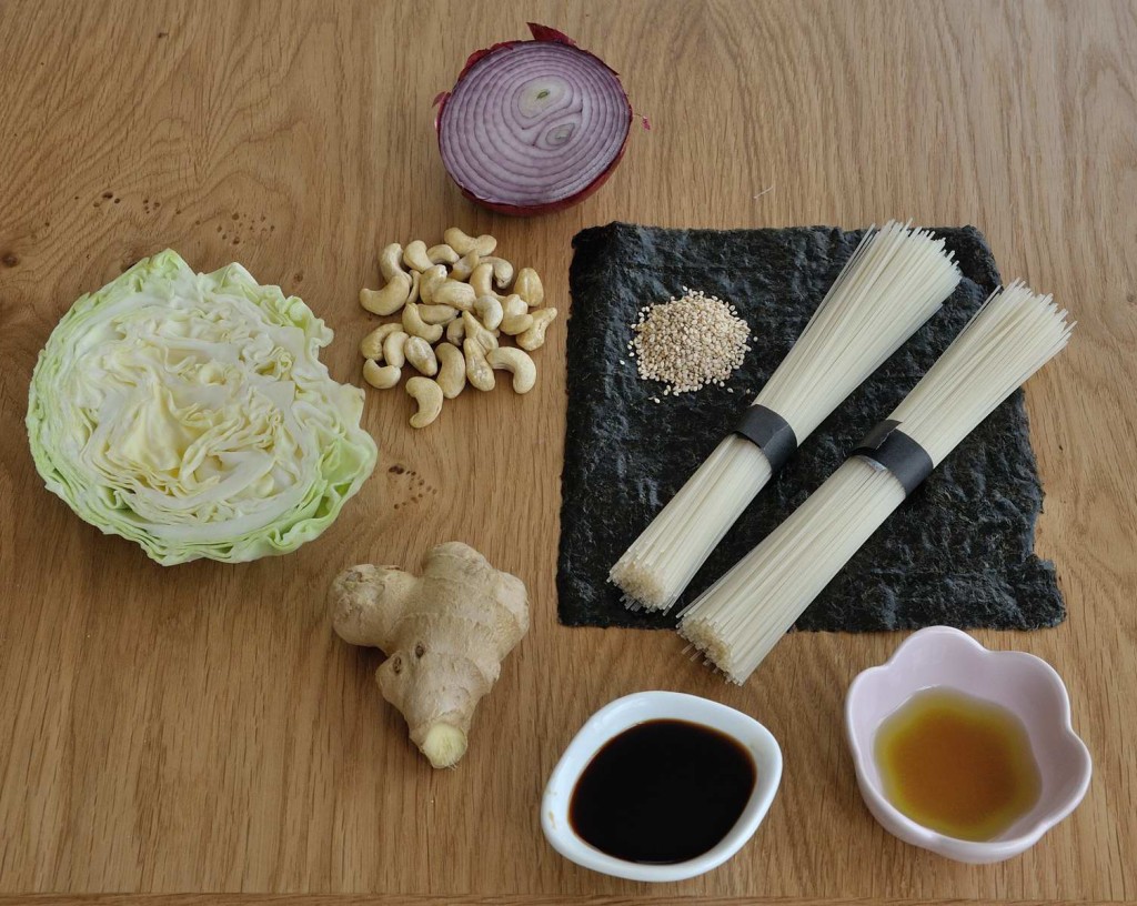 Asian style rice noodles ingredients