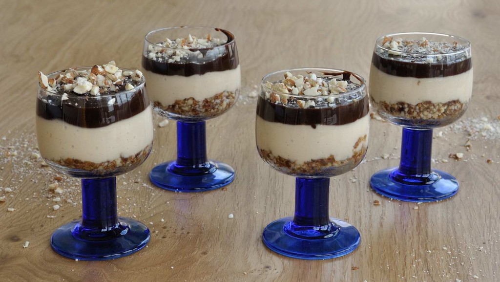 Vegan chocolate peanut butter trifle