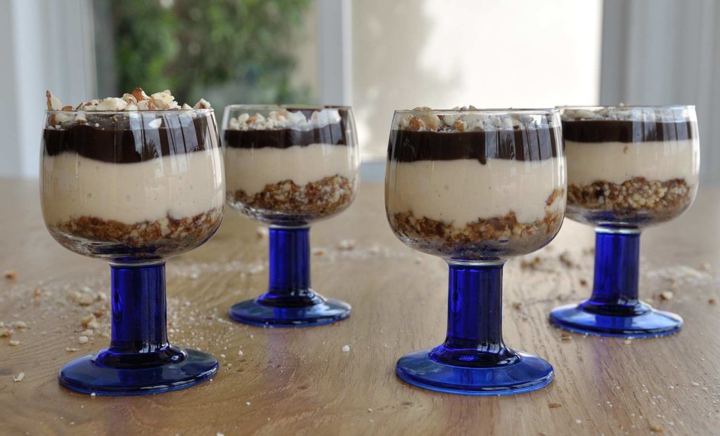 Vegan chocolate peanut butter trifle