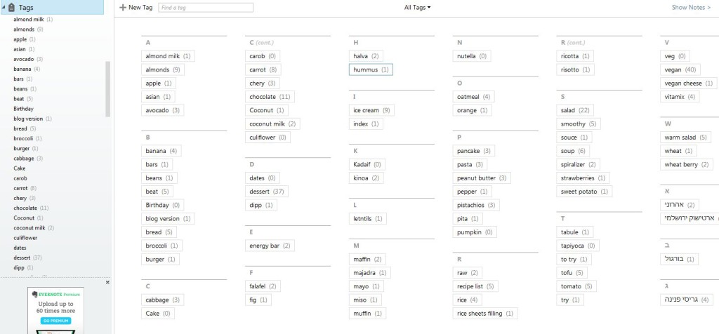 Evernote tags