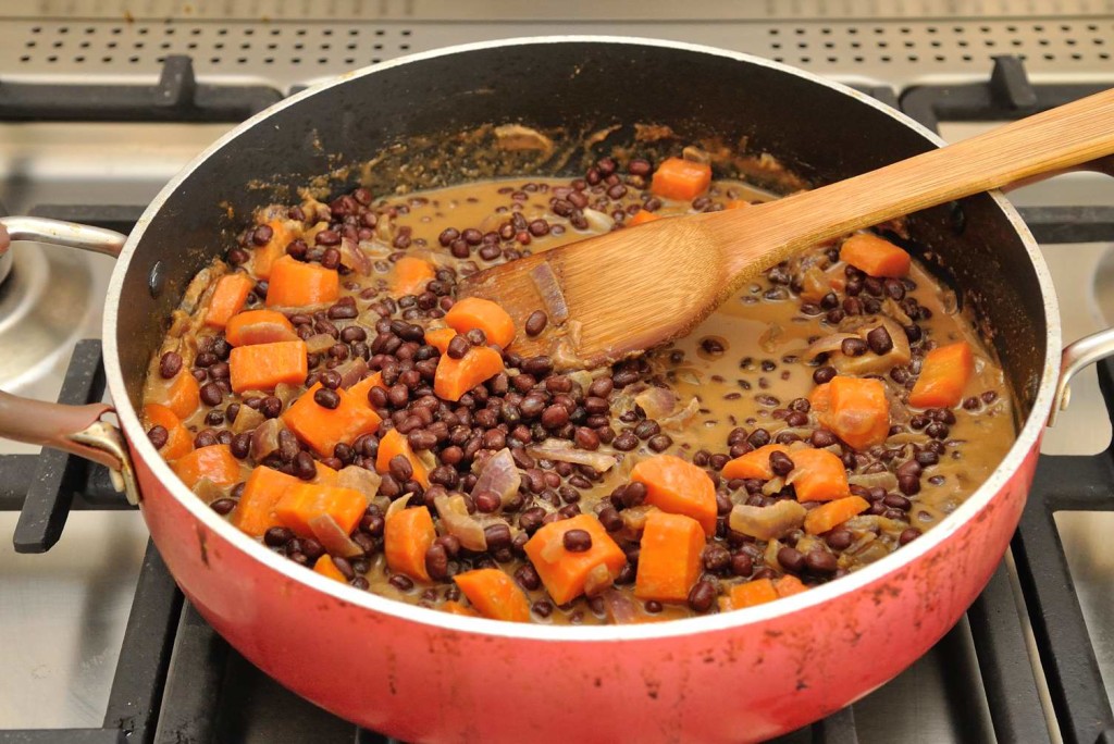 Sweet and Savory Soy Peanut Butter Maple Cooked Adzuki beans