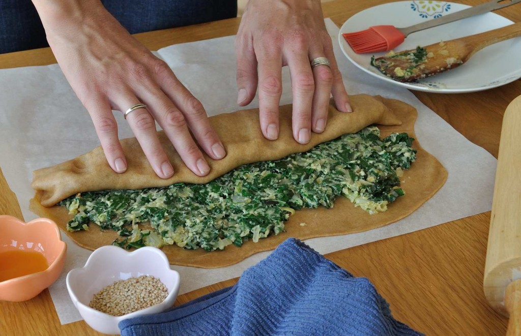 Chard/Spinach Pinwheel Bread