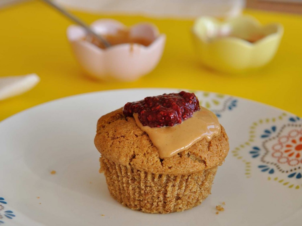 Peanut Butter and Jam One Bowl Vegan Muffins