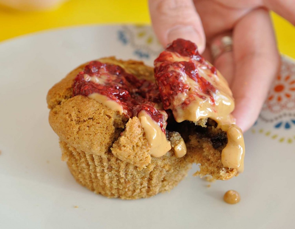 Peanut Butter and Jam One Bowl Vegan Muffins