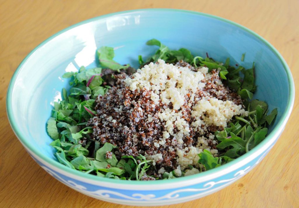 Double Quinoa and Baby Mix in Tahini Maple Vinaigrette