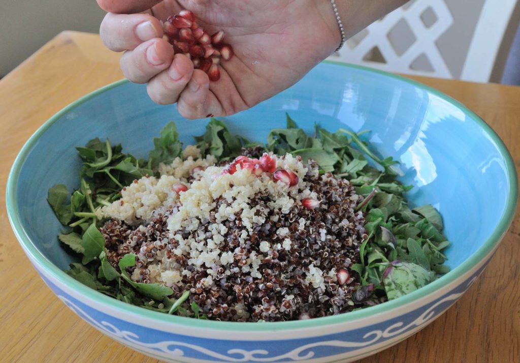 Double Quinoa and Baby Mix in Tahini Maple Vinaigrette