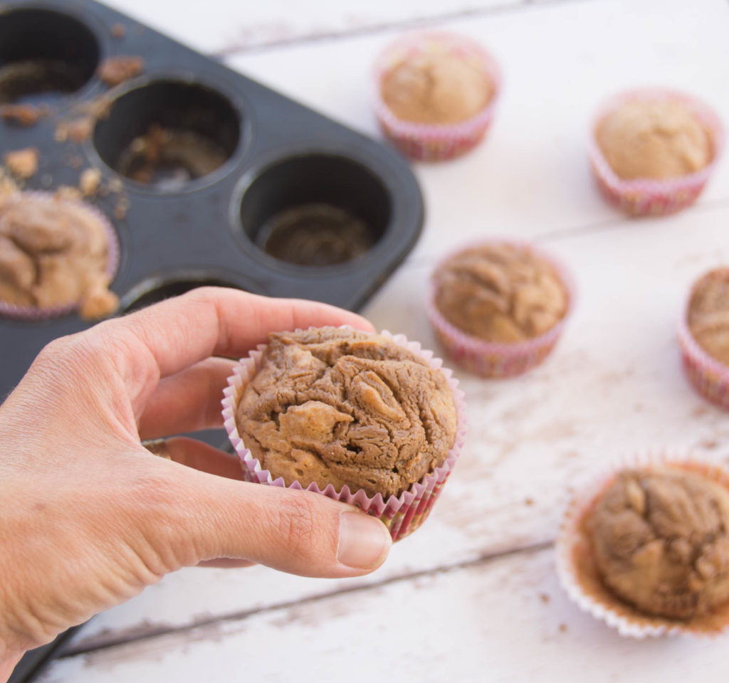 Vegan Vanilla Muffins With "Nutella" Swirl