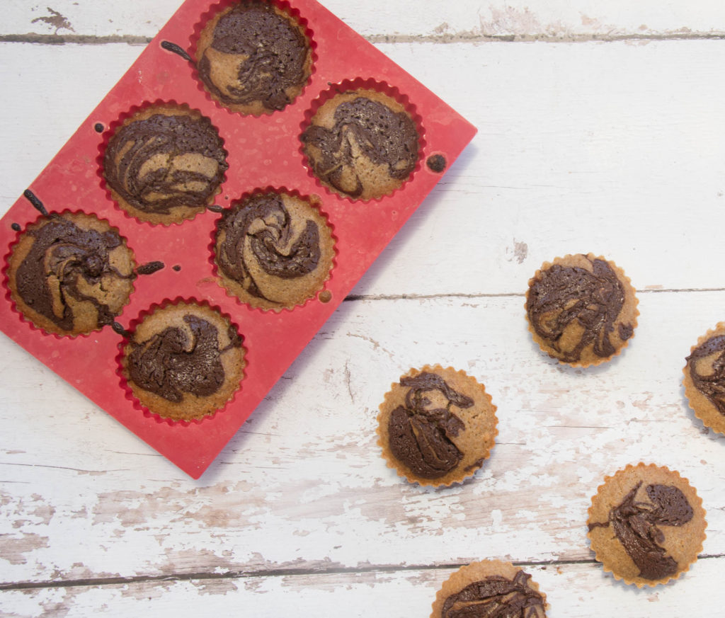 Vegan Vanilla Muffins With "Nutella" Swirl