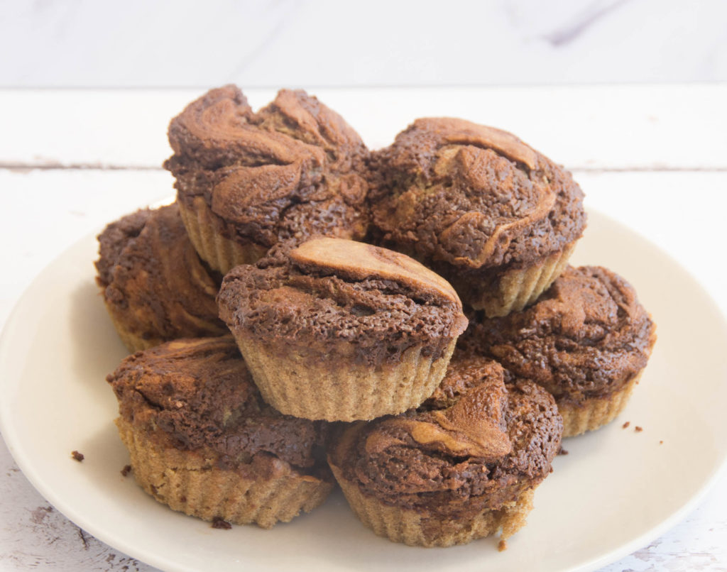 Vegan Vanilla Muffins With "Nutella" Swirl