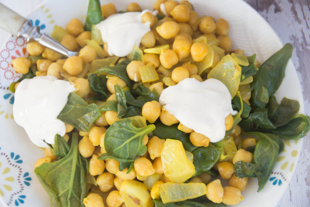 Warm Chickpeas and Chard Salad