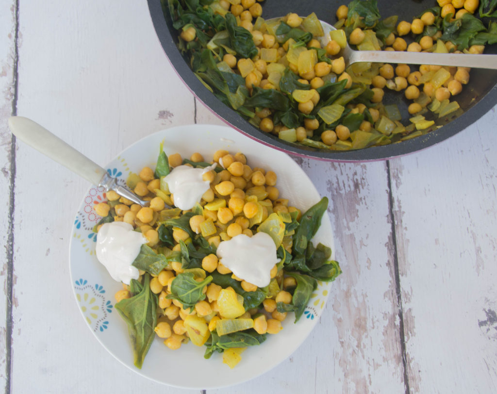 Warm Chickpeas and Chard Salad