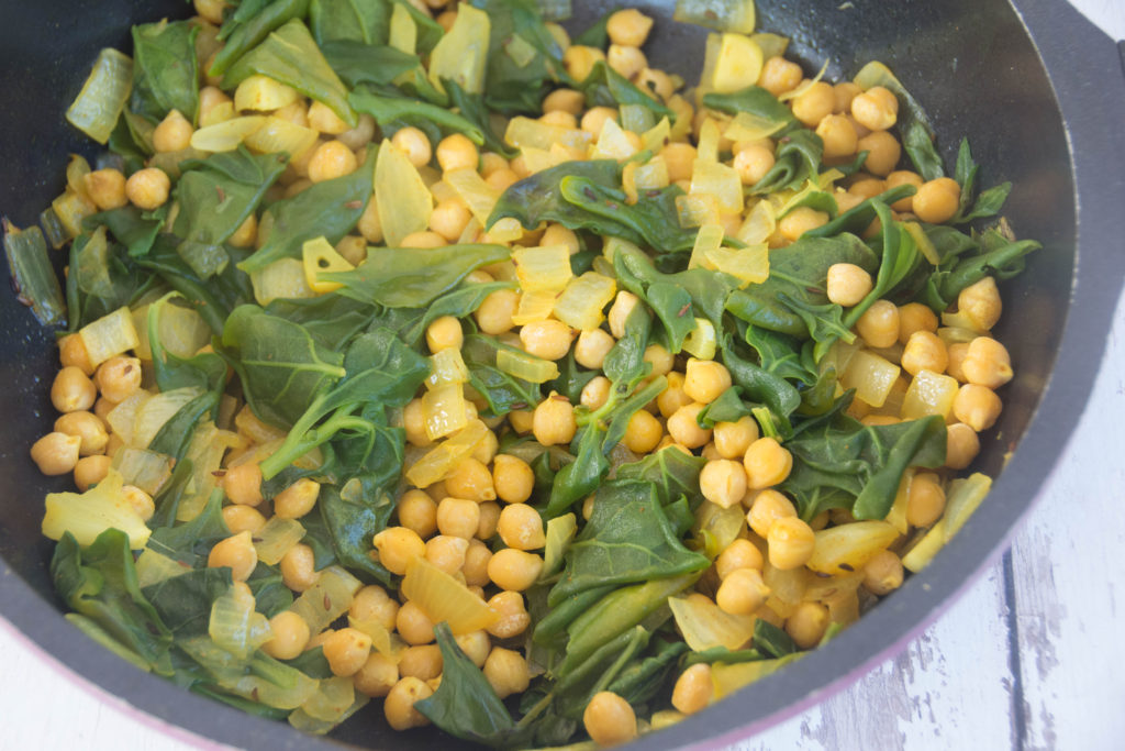 Warm Chickpeas and Chard Salad